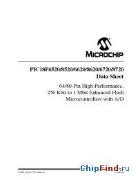 Datasheet PIC18F6720 manufacturer Microchip
